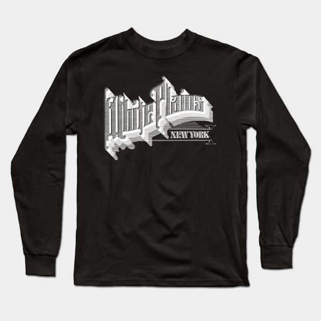 Vintage White Plains, NY Long Sleeve T-Shirt by DonDota